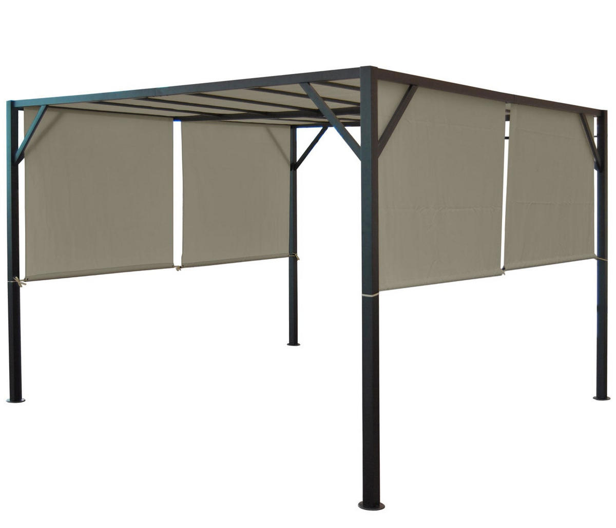 ERSATZDACH Pergola Baia 3x4m 272x596cm Taupe - Taupe, Textil (272/1/596cm) - BERLINLODGE
