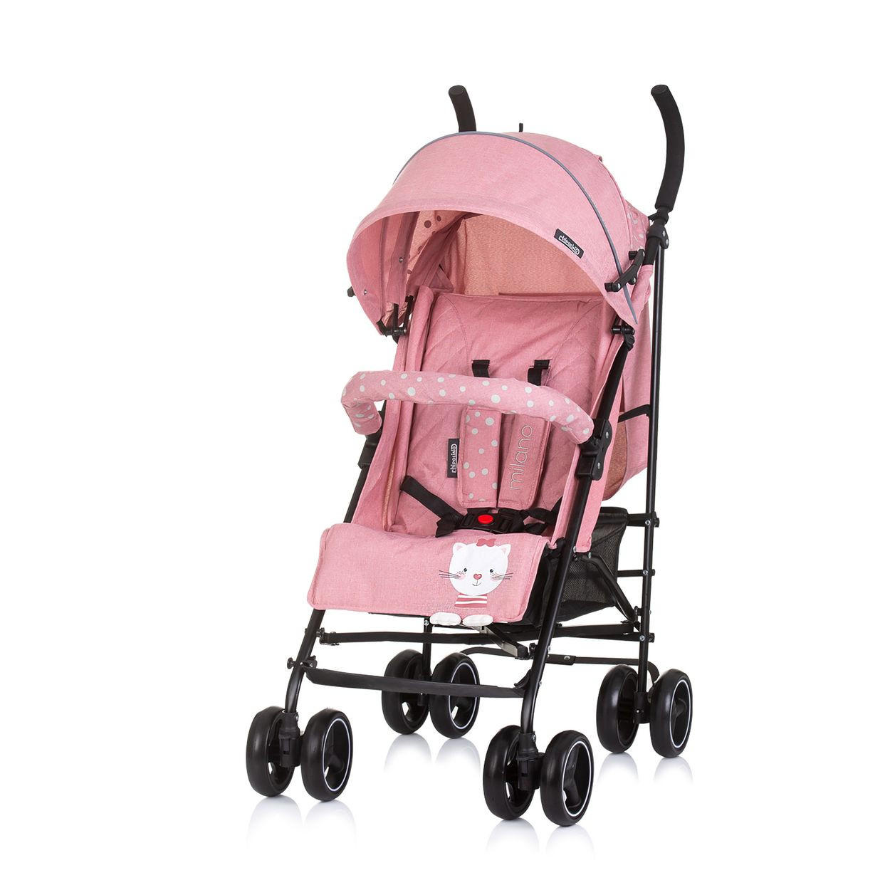 BUGGY Milano rosa Buggy bis 22 kg, Rückenlehne verstellbar, faltbar - Rosa, Metall (60/49/105cm) - Chipolino