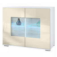KOMMODE Grömitz Creme Hochglanz - Creme, Holzwerkstoff (92.5/75.5/35cm) - Vladon