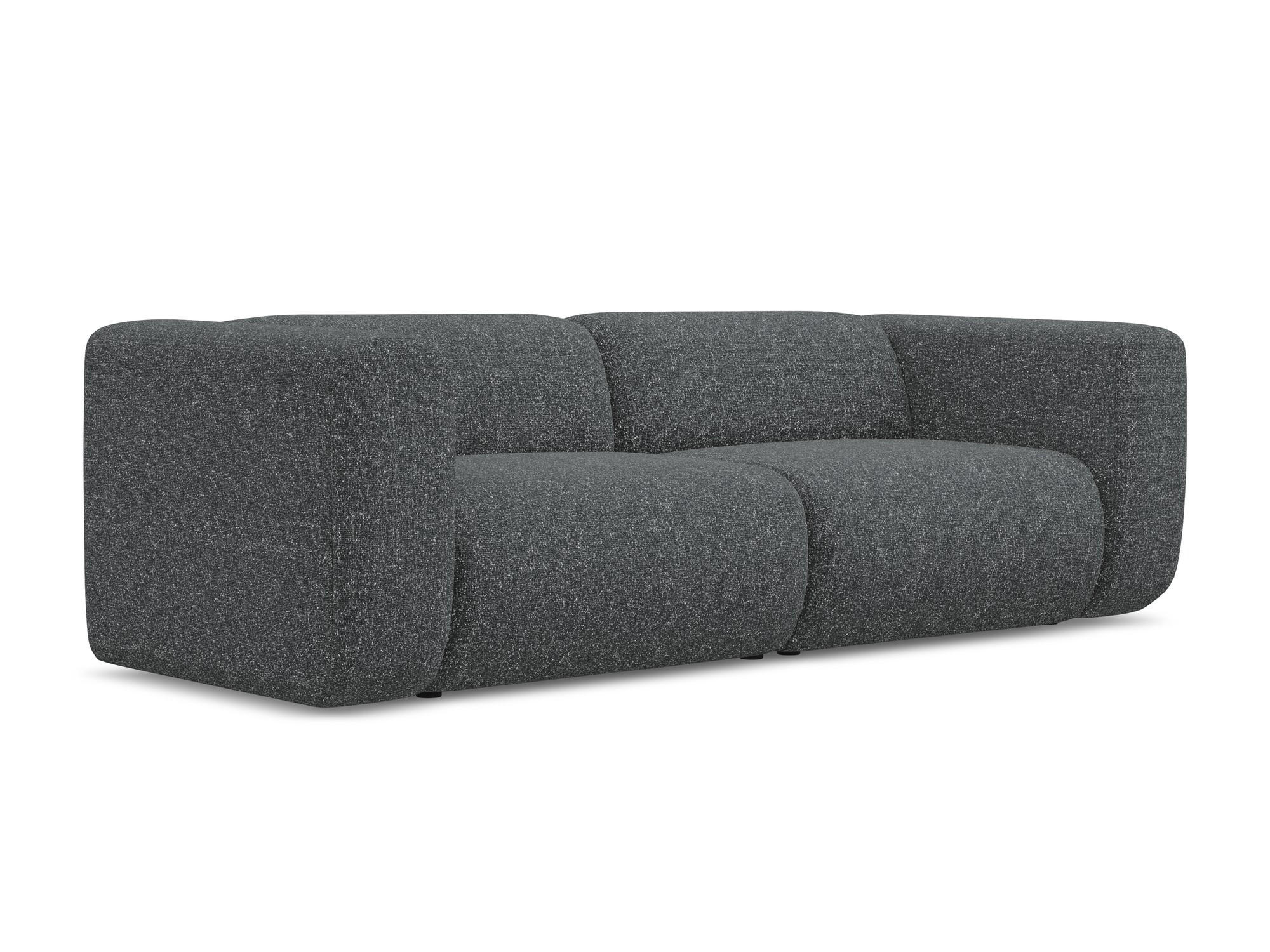 3-SITZER SOFA Strukturstoff Stoff Grau - Schwarz/Graphitfarben, Kunststoff/Textil (228/70/89cm) - Makamii