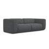 3-SITZER SOFA Strukturstoff Stoff Grau - Schwarz/Graphitfarben, Kunststoff/Textil (228/70/89cm) - Makamii
