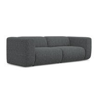 3-SITZER SOFA Strukturstoff Stoff Grau - Schwarz/Graphitfarben, Kunststoff/Textil (228/70/89cm) - Makamii