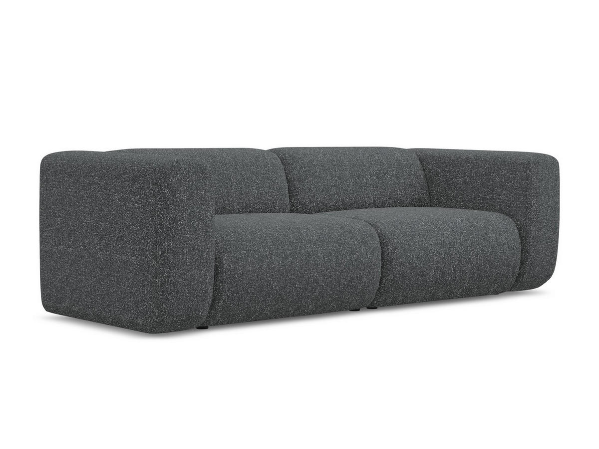 3-SITZER SOFA Strukturstoff Stoff Grau - Schwarz/Graphitfarben, Kunststoff/Textil (228/70/89cm) - Makamii