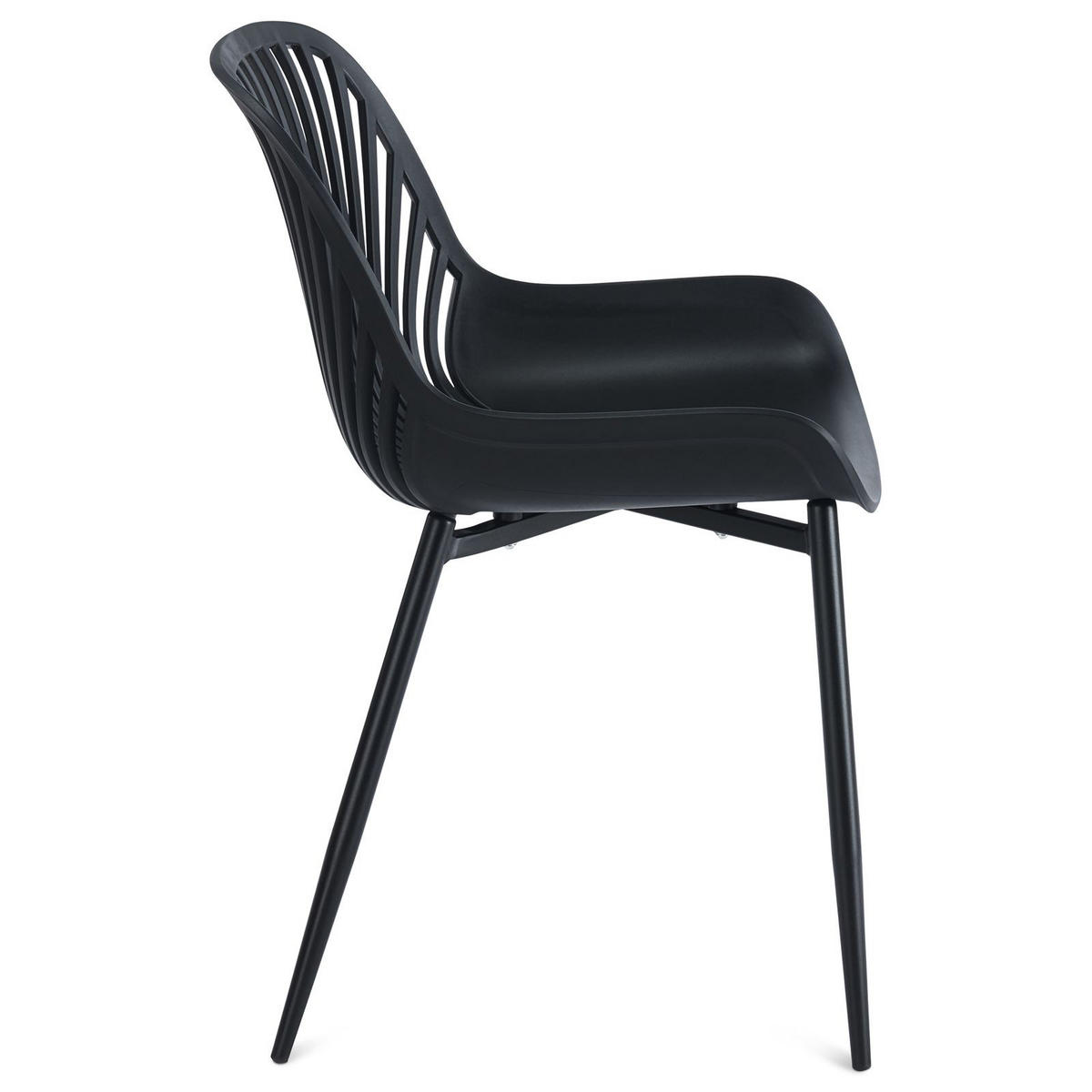 GARTENSTUHL VERDE 4er-Set schwarz - Schwarz, Textil (50/82/57cm) - IDIMEX