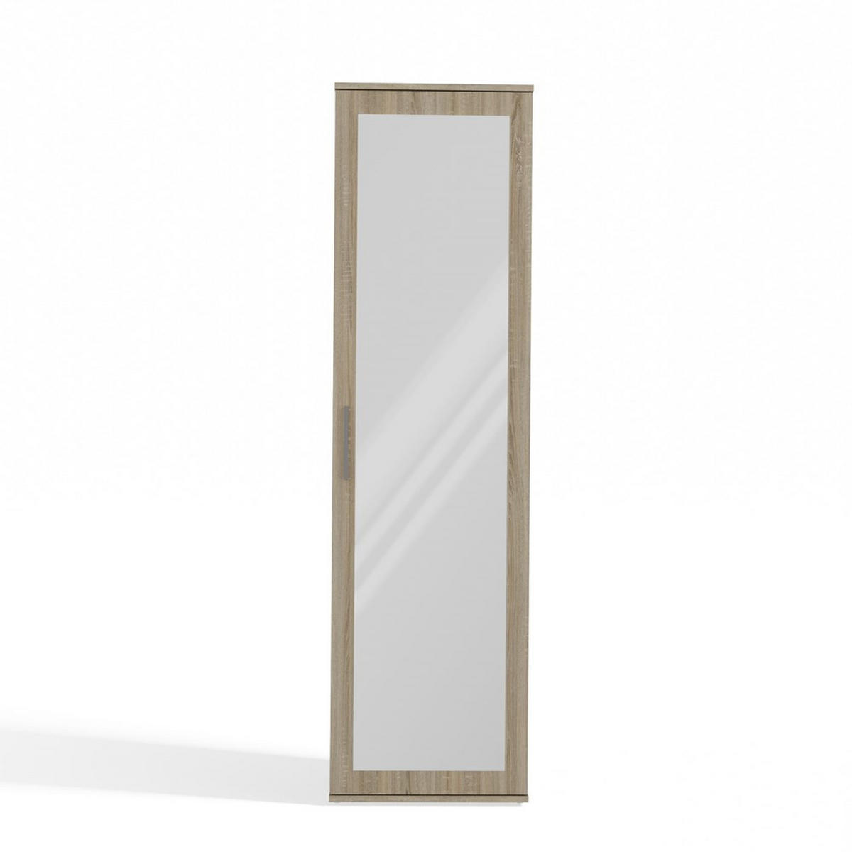 FLURGARDEROBE DUO Flurschrank mit Spiegel in Eiche Sonoma, modern & funktional, 2 Ablagen + Kleiderstange, 50×35×180 cm - Sonoma Eiche, Holz (50/180/35cm)
