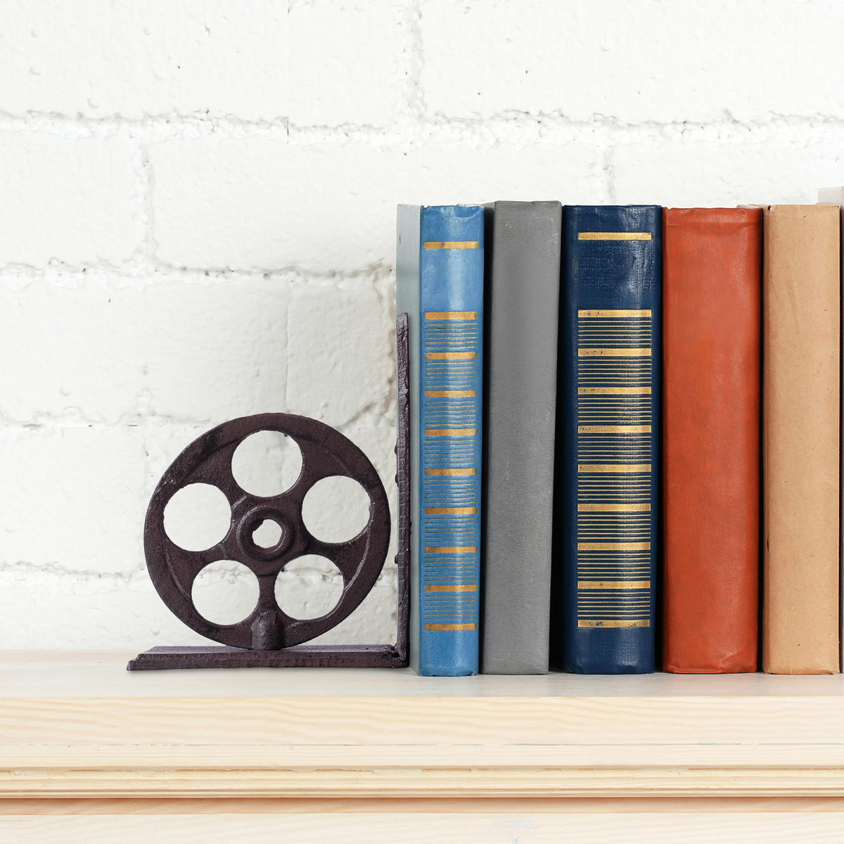 BUCHSTÜTZE - Dunkelbraun, Metall (13/16/10cm) - Relaxdays