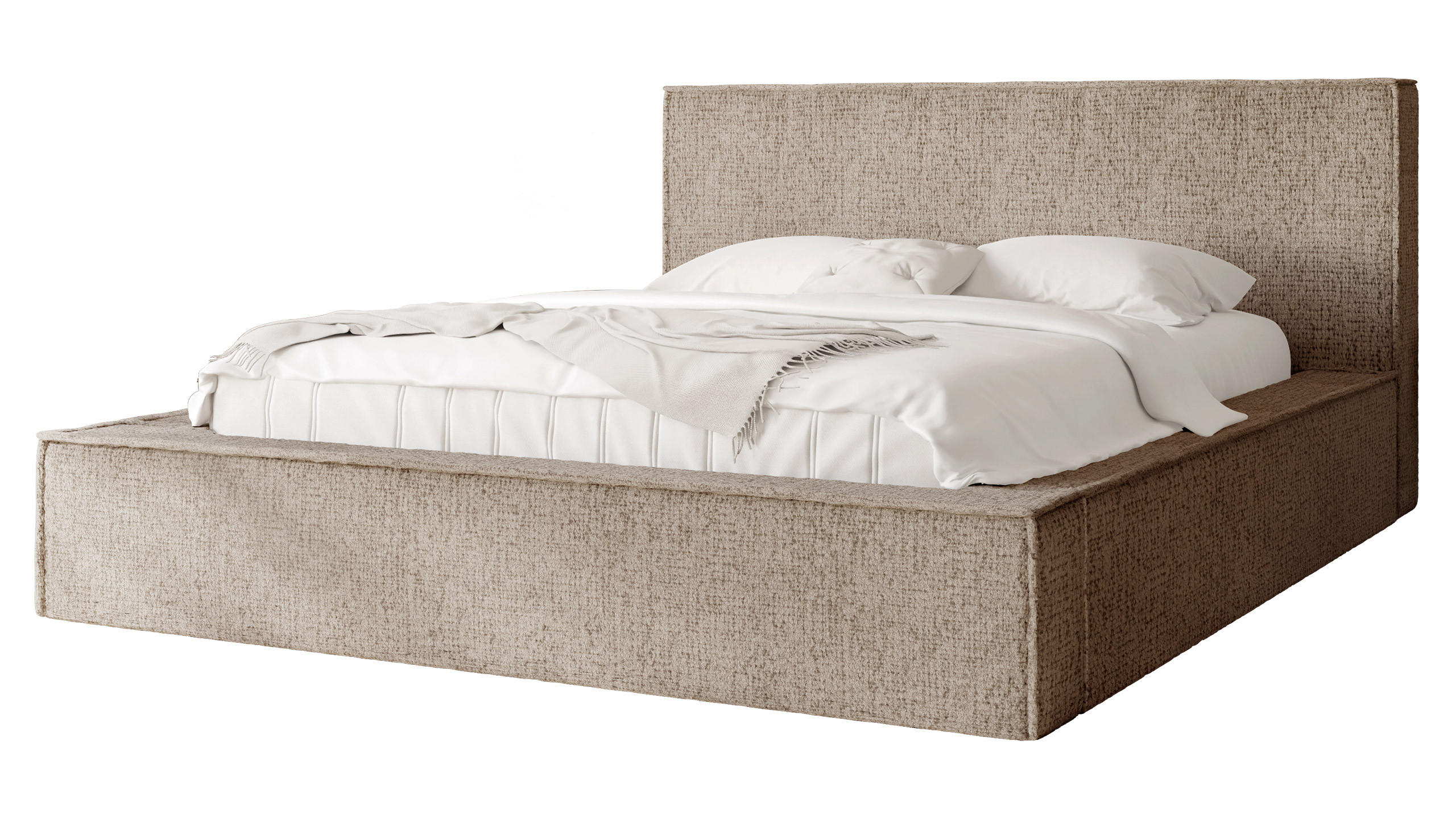 POLSTERBETT Glexi - Hellbraun, Holz/Textil (180/200cm) - MIRJAN24
