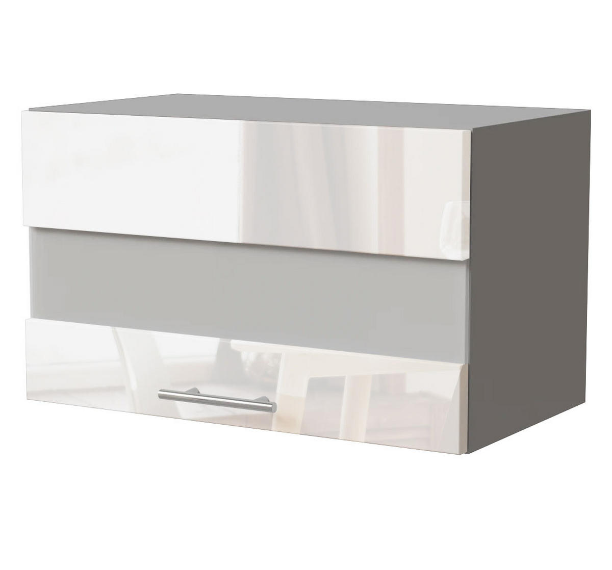 KLAPPHÄNGESCHRANK Essen W4BS/60/LAM Weiß Hochglanz / Grau Matt 60 / 32,5 / 36cm - Weiß Hochglanz/Grau, Holz/Holzwerkstoff (60/36/32.5cm) - Feldmann-Wohnen