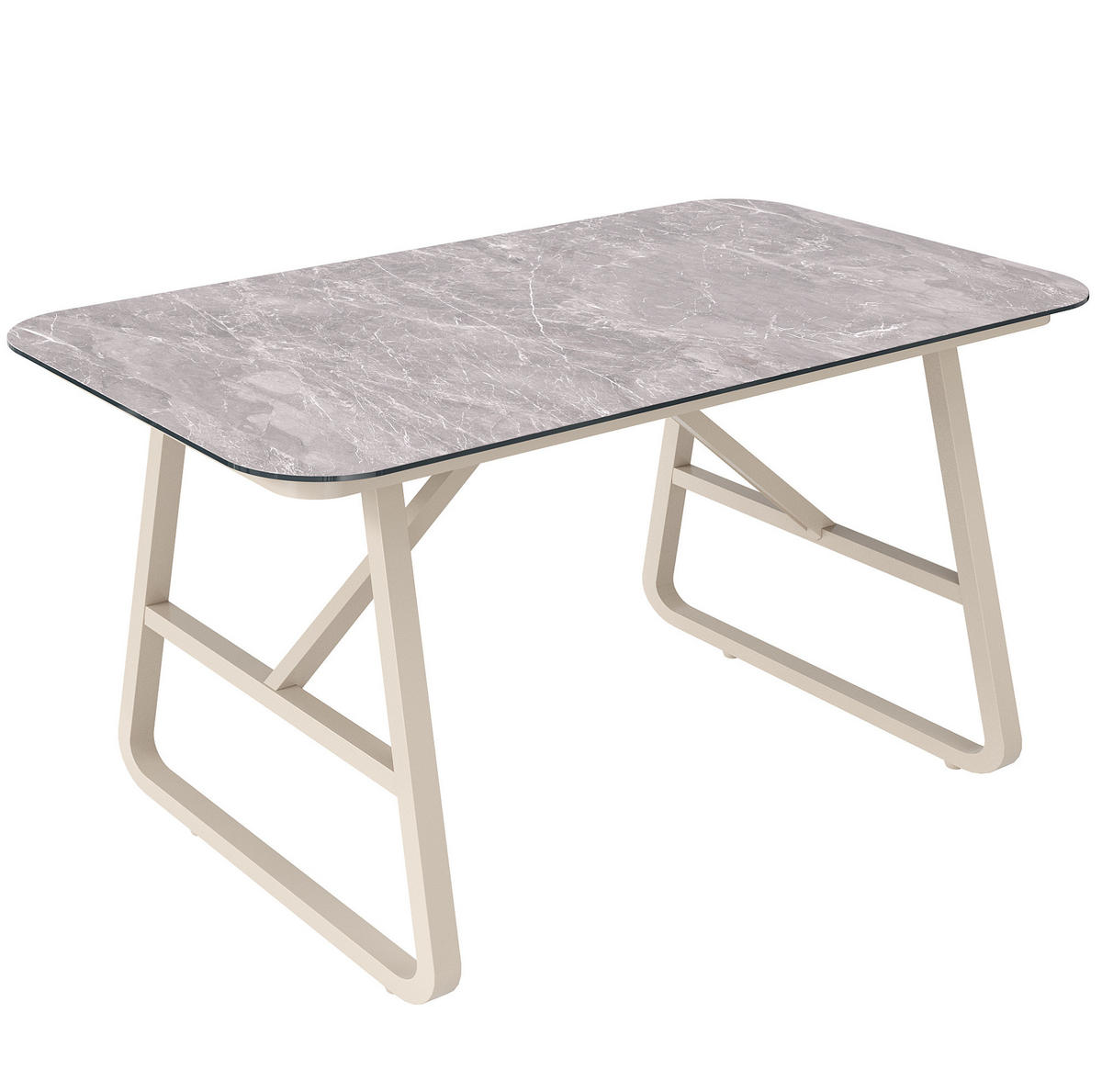 GARTENMÖBEL 178x61x76cm beige aus PE-Rattan - Beige, Metall - Modfu