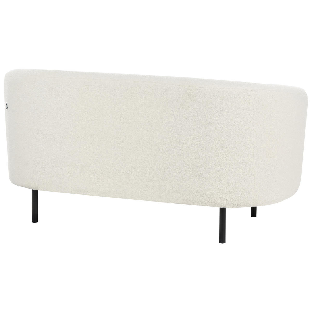 2-SITZER-SOFA Bouclé weiß/schwarz Loen - Schwarz/Weiß, Textil (155/79/70cm) - Beliani