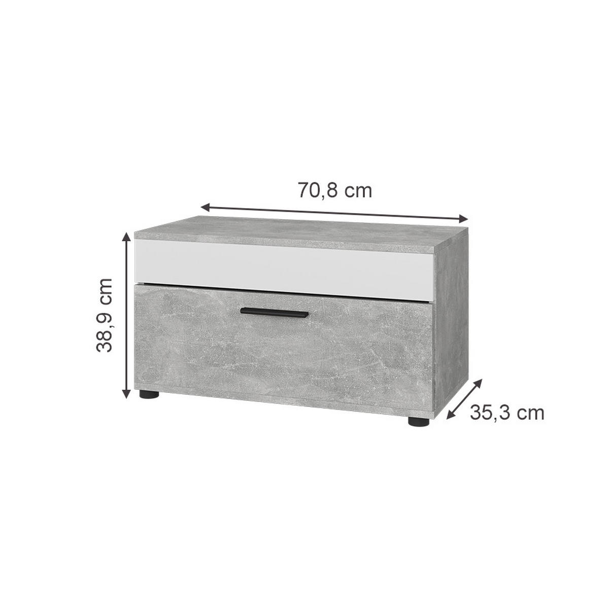 POLICE NA KNIHY Berno Beton/bílá - šedá, kompozitní dřevo (70.8/38.9/35.3cm) - Vicco