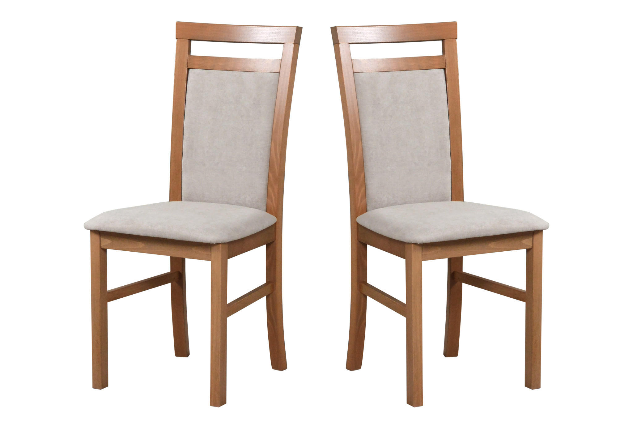 STUHL 2er Set MILANO 5 Hell nussbaum, soro 23 - Hellbraun/Cappuccino, Holz (43/93/40cm) - Leaf Design
