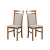 STUHL 2er Set MILANO 5 Hell nussbaum, soro 23 - Hellbraun/Cappuccino, Holz (43/93/40cm) - Leaf Design