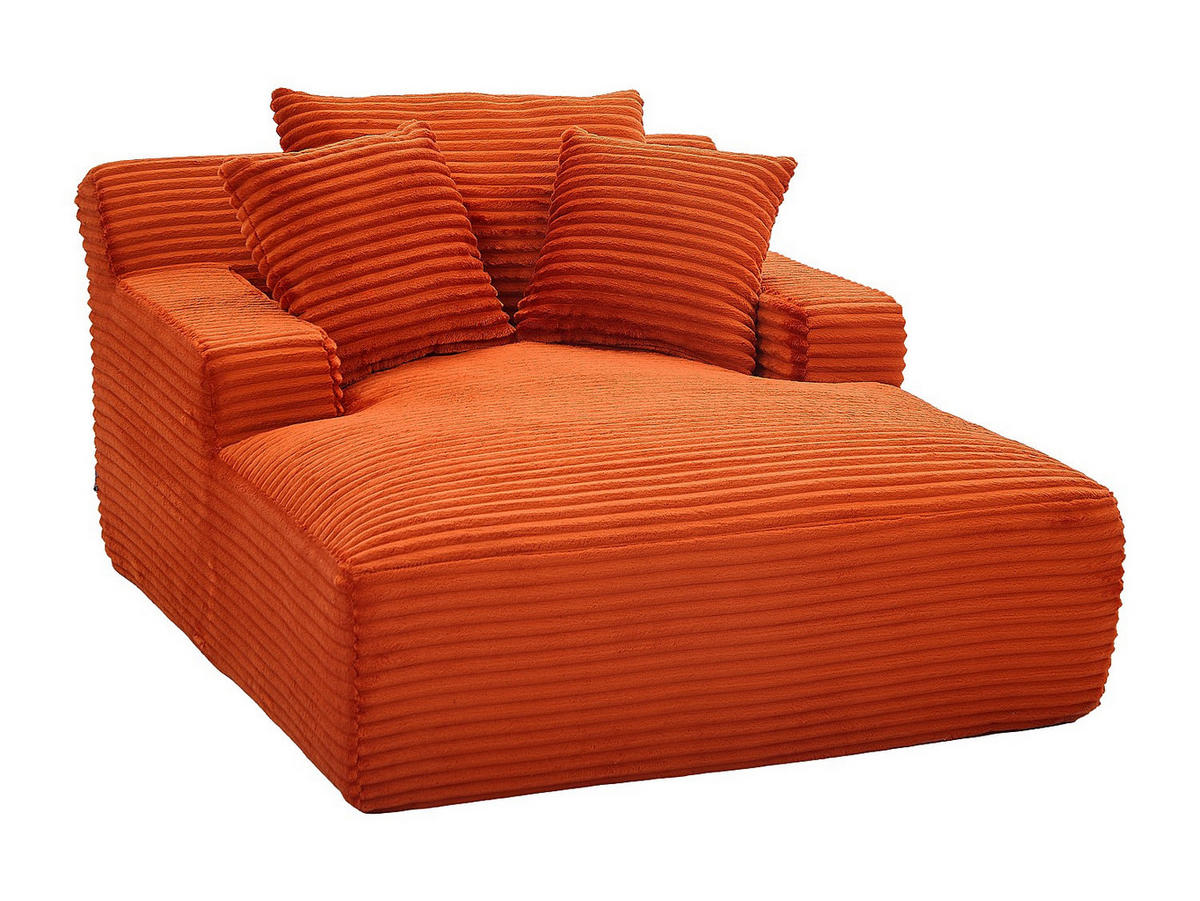 RECAMIERE ohne Schlaffunktion - 1 Person, 2 Personen - samt - terracotta Donilia - Terracotta, Textil (120/72/168cm) - Vente-Unique