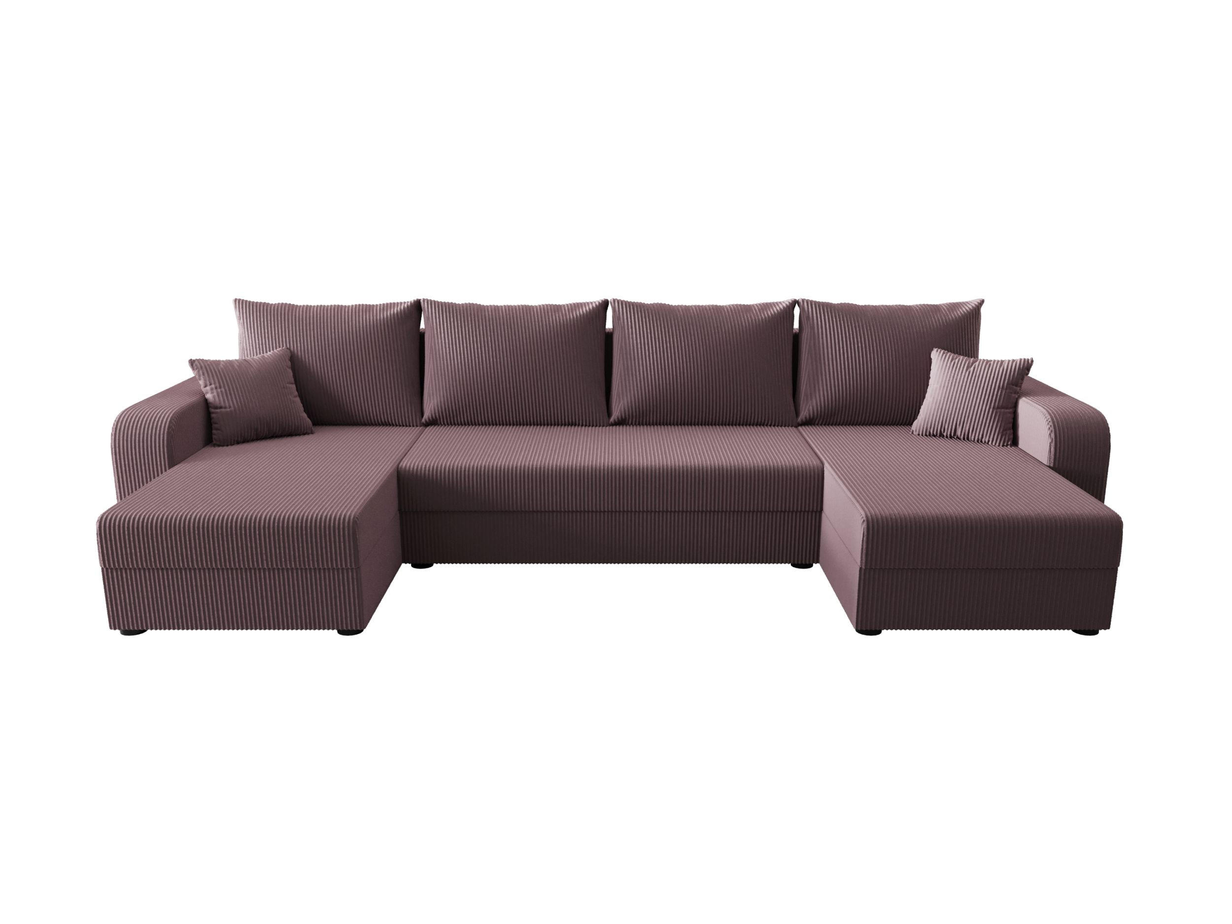 WOHNLANDSCHAFT HEWLET U BIS Zoom 17 mit Schlaffunktion - Dunkelrosa, Textil (305/90/140cm) - Bedante