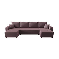 WOHNLANDSCHAFT HEWLET U BIS Zoom 17 mit Schlaffunktion - Dunkelrosa, Textil (305/90/140cm) - Bedante