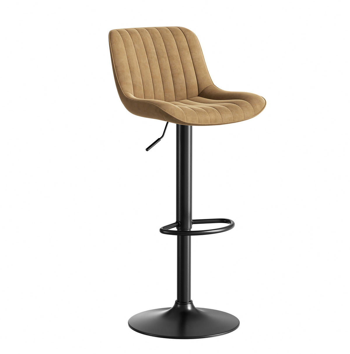 BARHOCKER höhenverstellbar 87-109 cm Samt Braun 4er-Set - Braun, Metall (46/86/47cm) - Meubliv