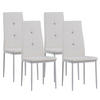 STUHL DIAMOND Lederimitat Metallbeine 4er Set Weiss - Weiß, Kunststoff/Metall (42/98/40cm) - Albatros