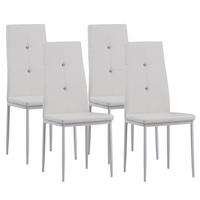STUHL DIAMOND Lederimitat Metallbeine 4er Set Weiss - Weiß, Kunststoff/Metall (42/98/40cm) - Albatros