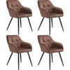 ESSZIMMERSTUHL 4er Set Marilyn 58 x 62 x 82 cm braun/schwarz - Schwarz/Braun, Kunststoff (58/82/62cm) - tectake