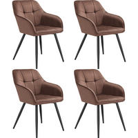 ESSZIMMERSTUHL 4er Set Marilyn 58 x 62 x 82 cm braun/schwarz - Schwarz/Braun, Kunststoff (58/82/62cm) - tectake