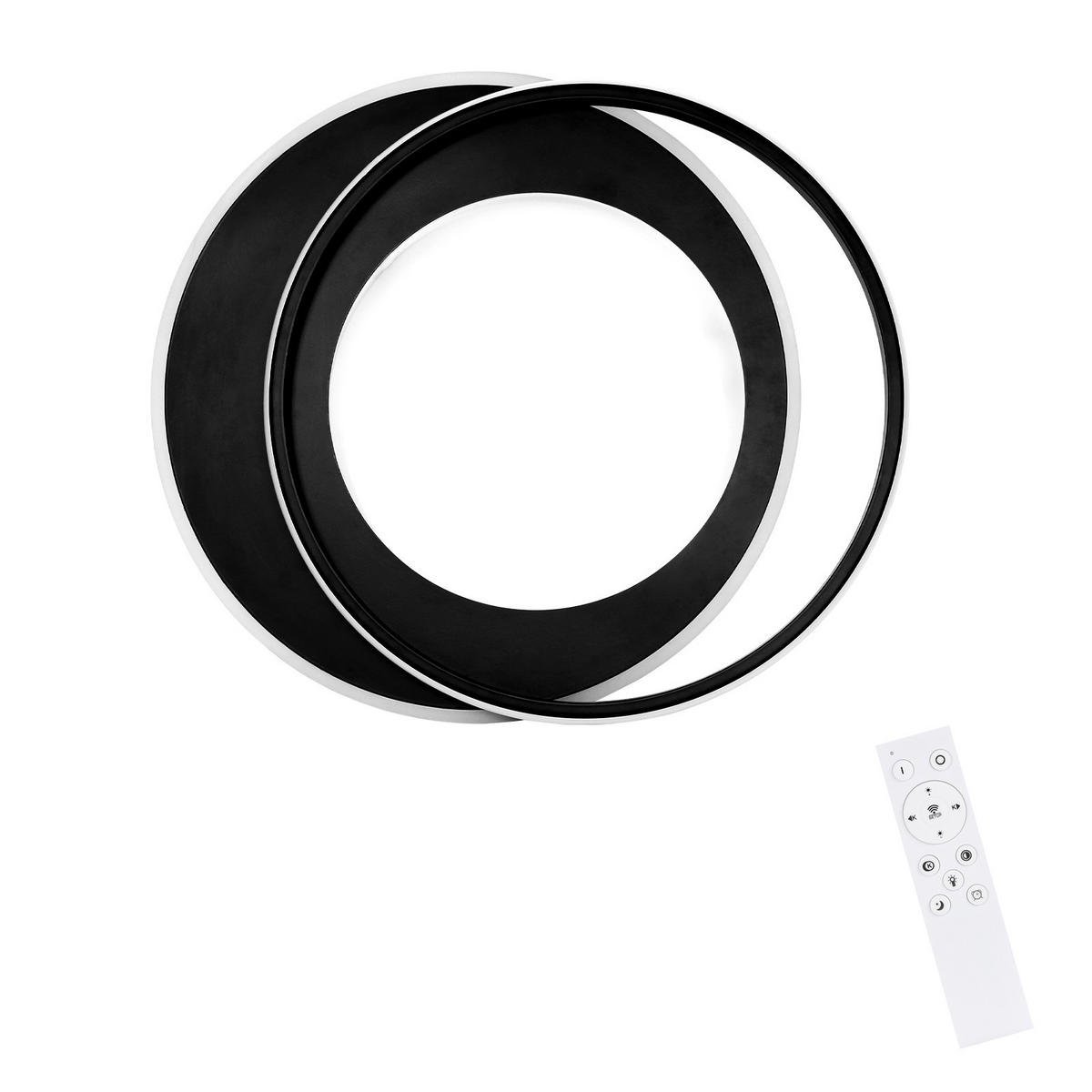 LED-DECKENLEUCHTE Sonnensystem 48.5/47.5/7 cm - Schwarz, Kunststoff (48.5/47.5/7cm) - Nettlife