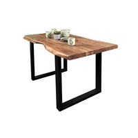 ESSTISCH CALI - Beige/Schwarz, Holz/Metall (80/120/77cm) - SAM