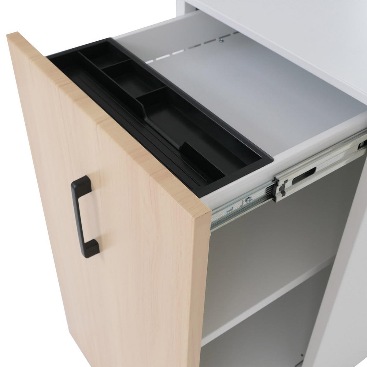 AKTENSCHRANK Weiß, Braun - Weiß/Braun, Metall (43/74/80cm) - MCW