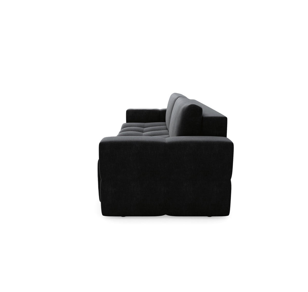 SCHLAFSOFA GERADE Samt Dunkles Anthrazit 247cm - Anthrazit, Textil (247/90/102cm) - Sia Home