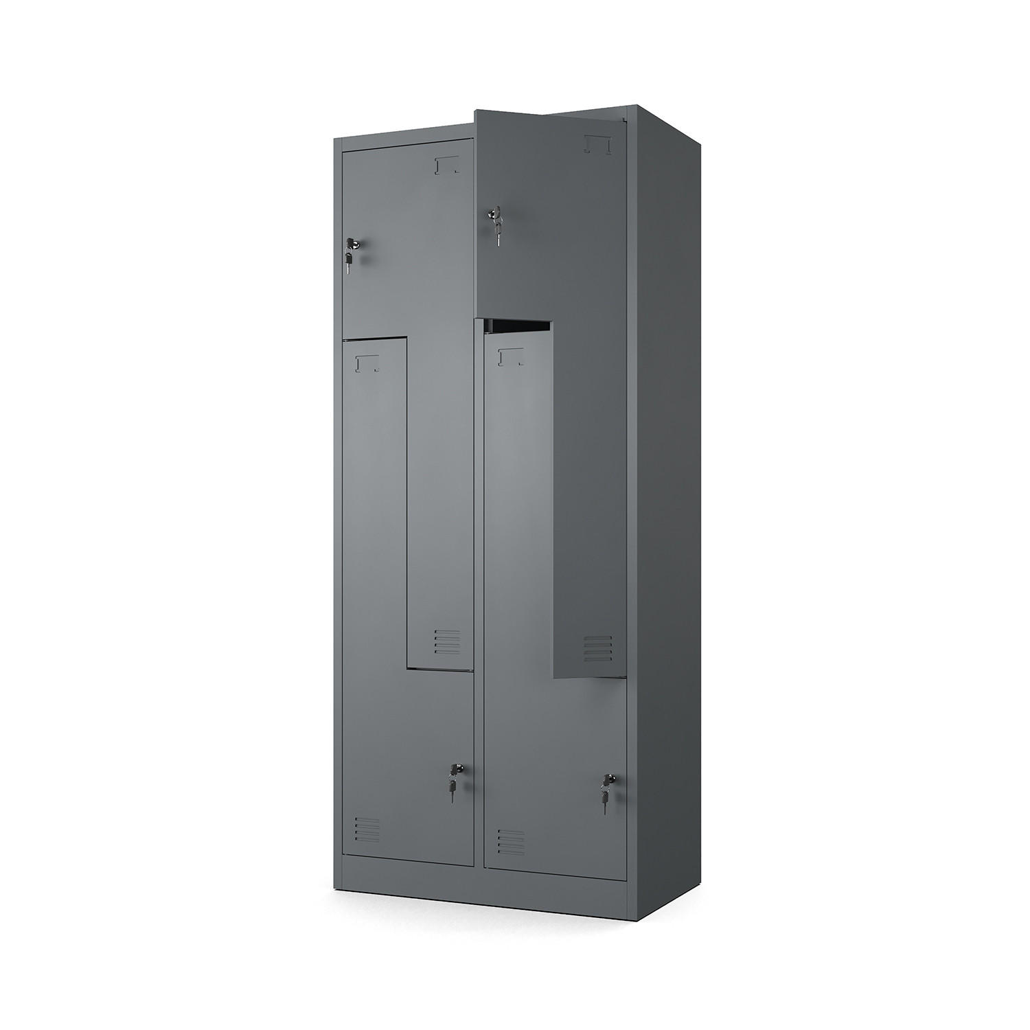 MEHRZWECKSCHRANK 4-türig mit 4 Fächer Anthrazit 80x185x45cm - Anthrazit, Metall (80/185/45cm) - Muralo