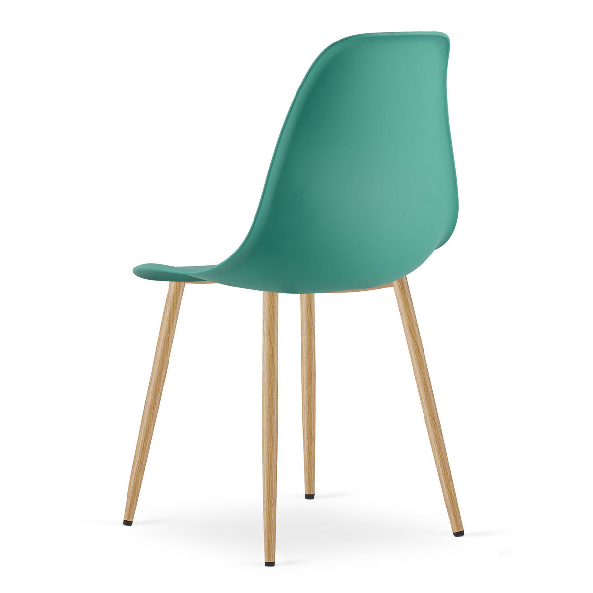 ESSZIMMERSTUHL 3-er Set KALEO grüner Sitz, natürliche Beine - Naturfarben/Grün, Kunststoff (46/84/51cm) - Valora