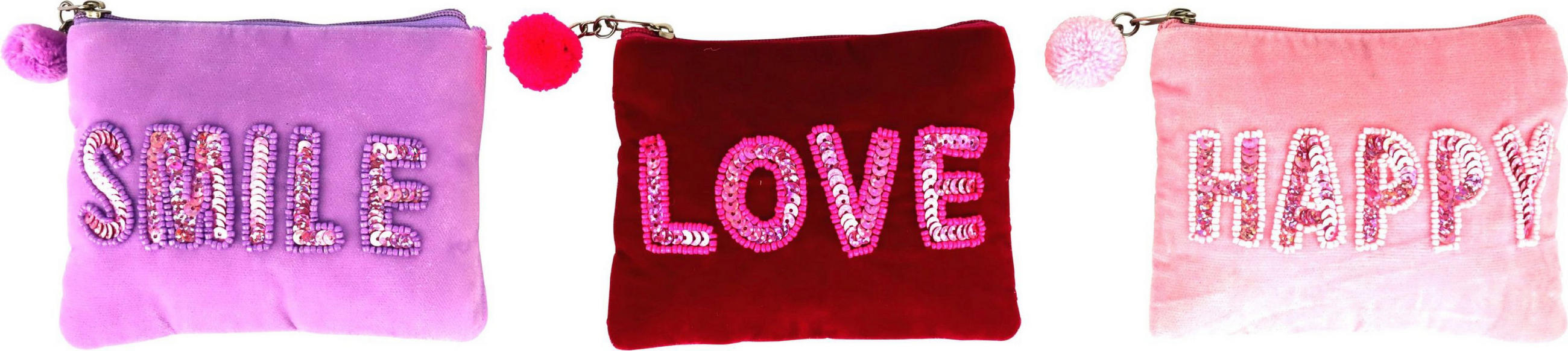 TÄSCHEN Poetic Pouches Pink Rot 3er-Set - Multicolor, Textil (13/11/1cm) - FURNARO