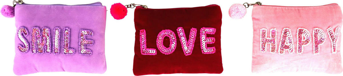 TÄSCHEN Poetic Pouches Pink Rot 3er-Set - Multicolor, Textil (13/11/1cm) - FURNARO