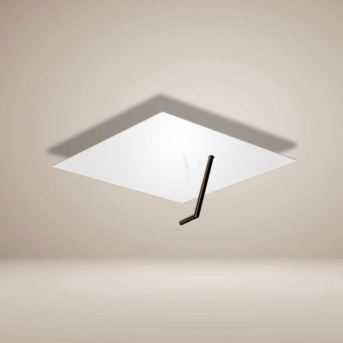 LED-WAND-/DECKENLAMPE Hook Weiß 45x45cm - Weiß, Metall (45/45/25cm) - s.luce