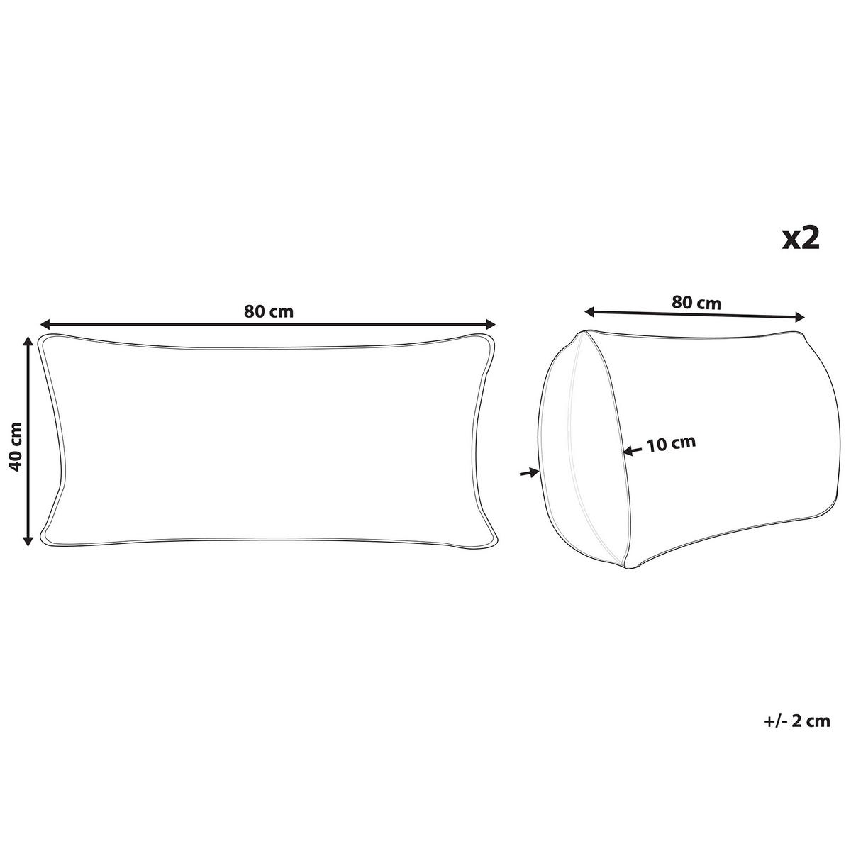 KISSEN 2er-Set Weiß 80/40 cm Vihren - Weiß, Naturmaterialien (80/40cm) - Beliani