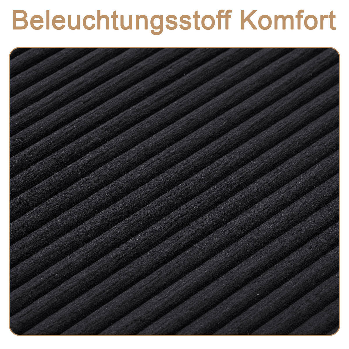 RELAXSOFA Cord ergonomisch mit breiten Armlehnen 177/122/92 cm Schwarz - Schwarz, Textil (122/92/177cm) - Redom