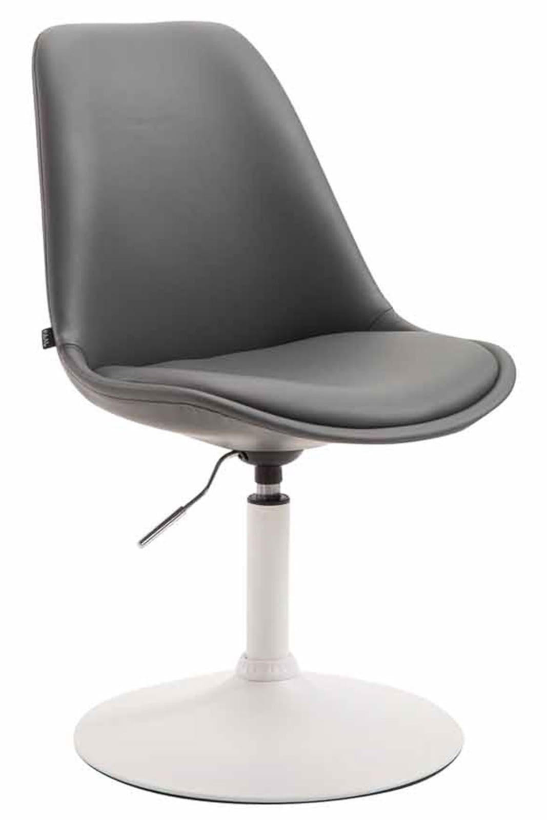 DREHSTUHL 4er Set Lederlook grau - Weiß/Grau, Textil/Metall (48/76/57cm) - CLP
