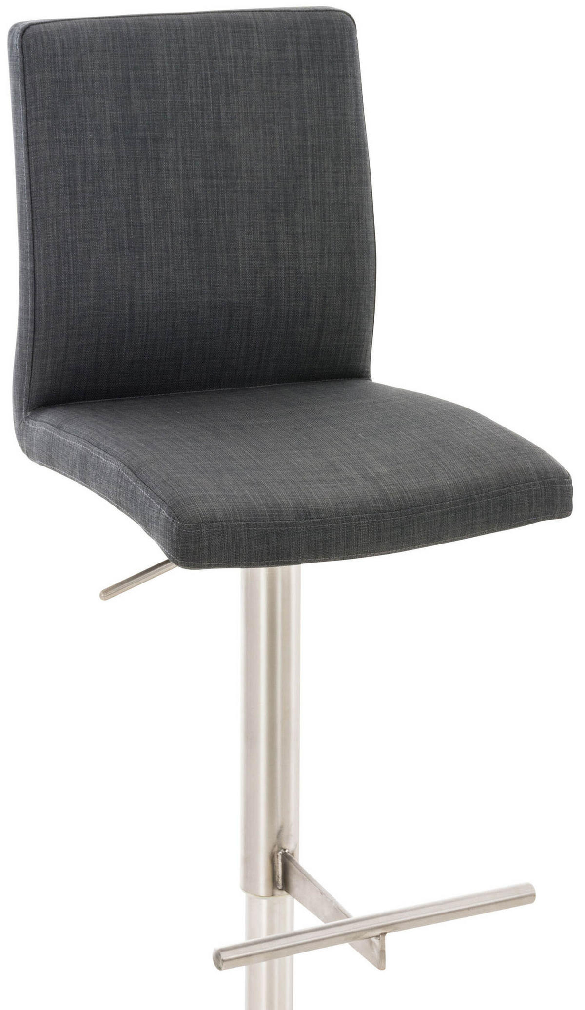 BARHOCKER Cathy, Gestell Edelstahl, Stoff Dunkelgrau - Chromfarben/Dunkelgrau, Textil/Metall (40/100/49cm) - TPFLiving