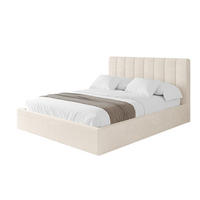 POLSTERBETT mit Bettkasten und Lattenrost, Bett mit Matratze H3/H4 - STERA 160x200 Beige - Sandfarben, Holzwerkstoff/Textil (160/200cm) - ALTDECOR