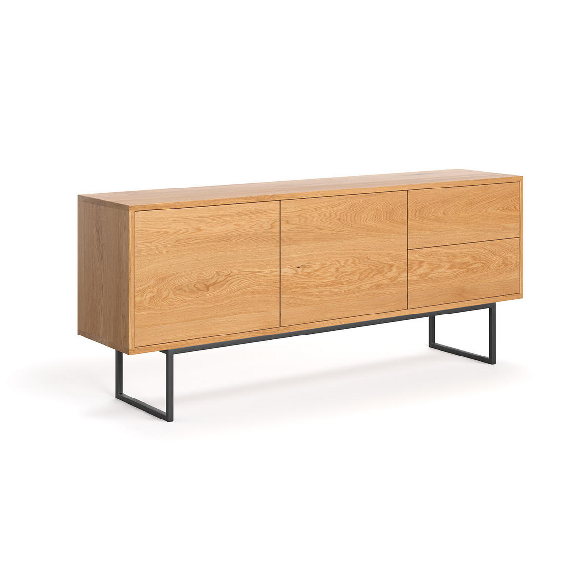 SIDEBOARD Rekker aus massivem Eichenholz 180 cm - Eichefarben/Naturfarben, Holz (180/75/40cm) - Danzz