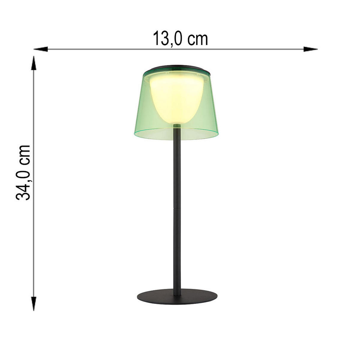 TISCHLEUCHTE MARIAM LED Grün, Akku, Touchdimmer, 2er Set - Grün, Metall (13/13/34cm) - Globo Lighting