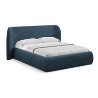 POLSTERBETT mit Bettkasten und Lattenrost 210x215 Blau - Blau/Schwarz, Kunststoff/Textil (160/200cm) - Makamii