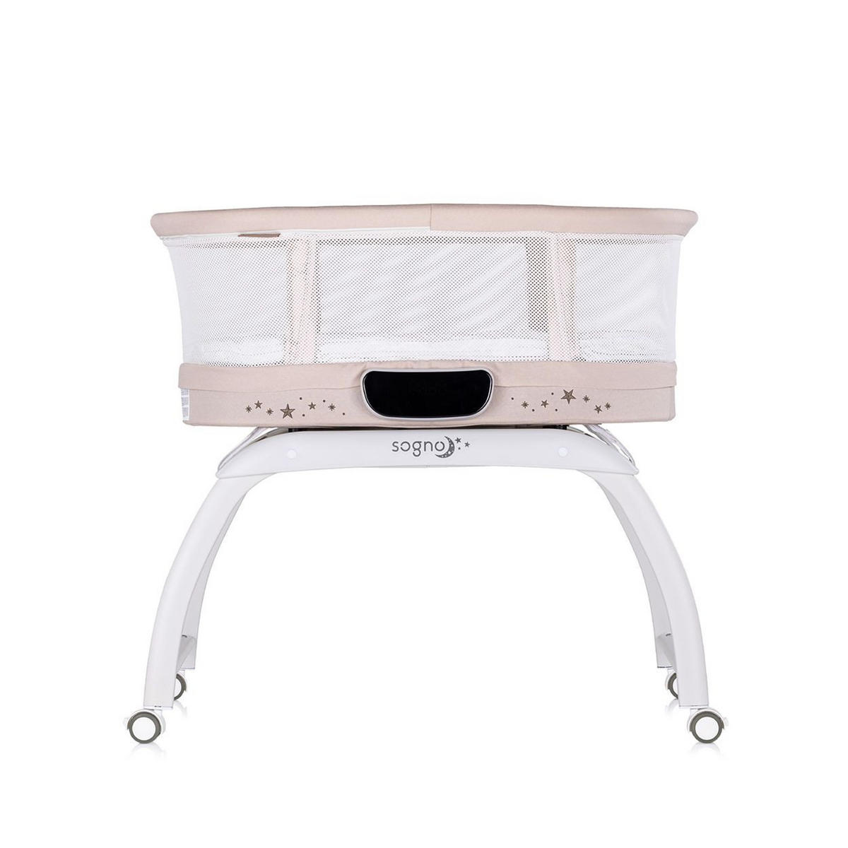 BEISTELLBETT Sogno 2 in 1 beige 83 x 40 cm, elektrisch, Schaukelfunktion, Fernbedienung, Waage - Beige, Metall (40/83cm) - Chipolino