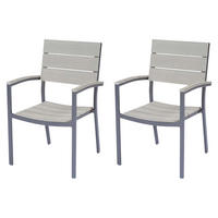 GARTENSTUHL 2er Set Mira Stapelstuhl - Anthrazit, Kunststoff (55/88/57cm) - DELUKE