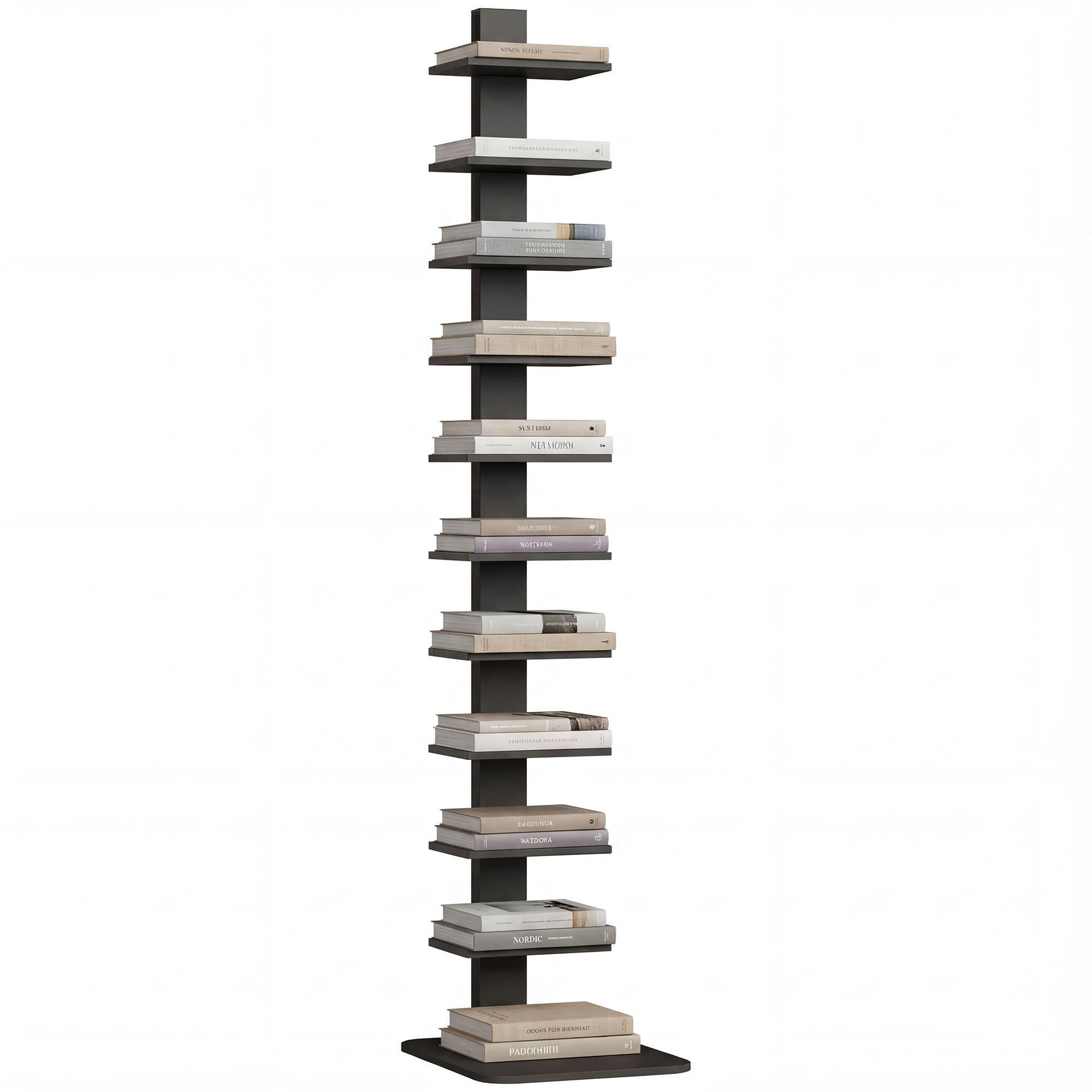 HOCHREGAL,11-STÖCKIG Industriestil 34,5x41,5x163,5cm,schwarz - Schwarz, Holzwerkstoff (41.5/163.5/34.5cm) - Vallsero