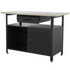 WERKBANK Werkstatt ERWA 85x120x60cm Schwarz - Schwarz, Metall (120/85/60cm) - DELUKE