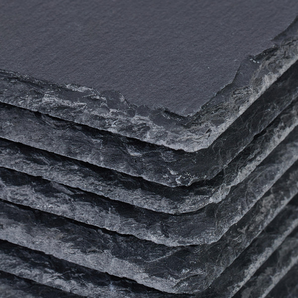 16XPODLOŽKY z bridlice - antracitová, textil/kameň (10/10cm) - Relaxdays