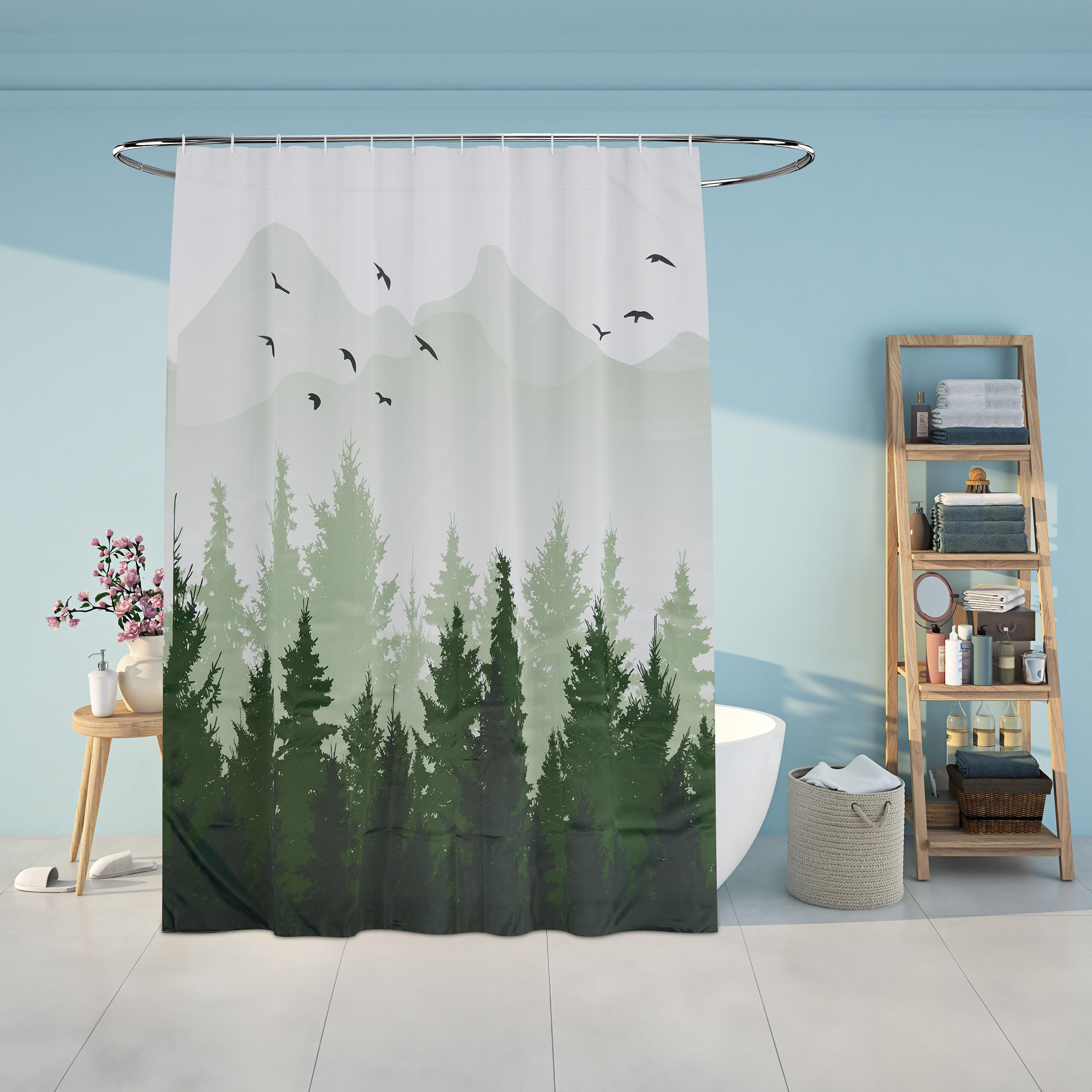 Bath Bliss PVC-Duschvorhang 72x72 Zoll – Schwer, Mit 3 Magneten & 12 Metallösen, Transparent