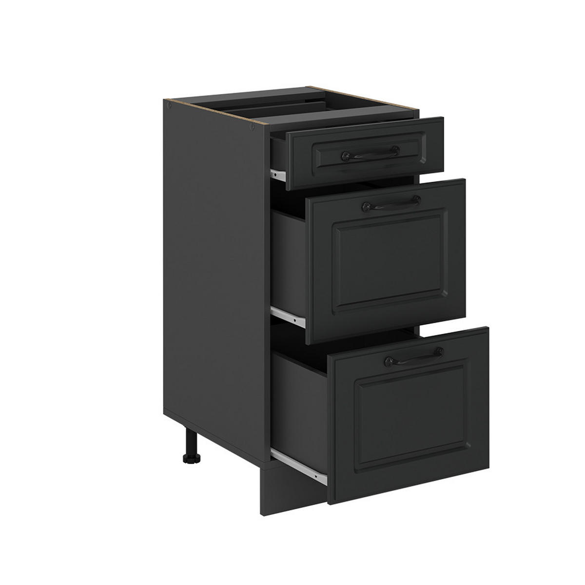KÜCHENUNTERSCHRANK R-Line Anthrazit Landhaus 40 cm mit Schubladen, ohne Arbeitsplatte - Anthrazit, Holzwerkstoff (40/81.6/46cm) - Vicco