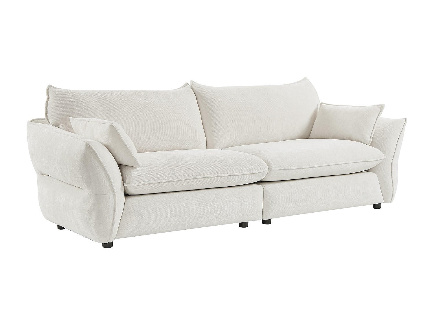 SOFA ohne Schlafmöglichkeit - -Sitzer - Stoff - Elfenbeinfarben - - Weiß, Textil (246/84/98cm) - Vente-Unique
